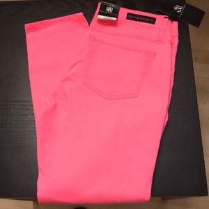 Rock these hot pink jeans with style.